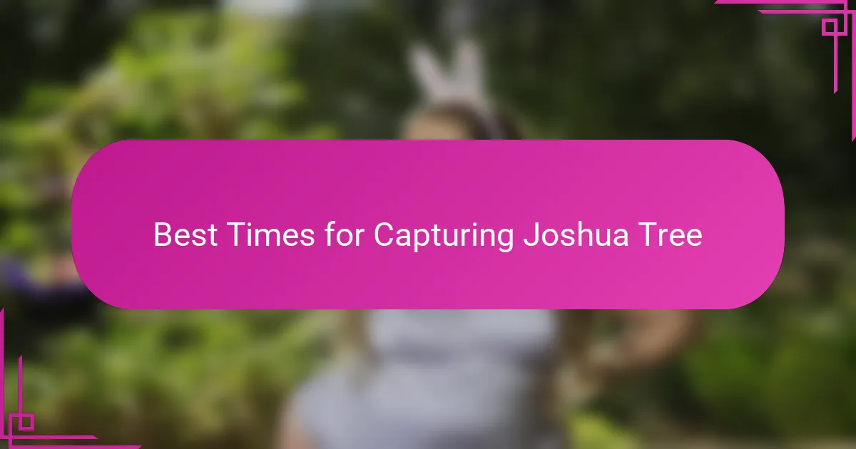 Best Times for Capturing Joshua Tree