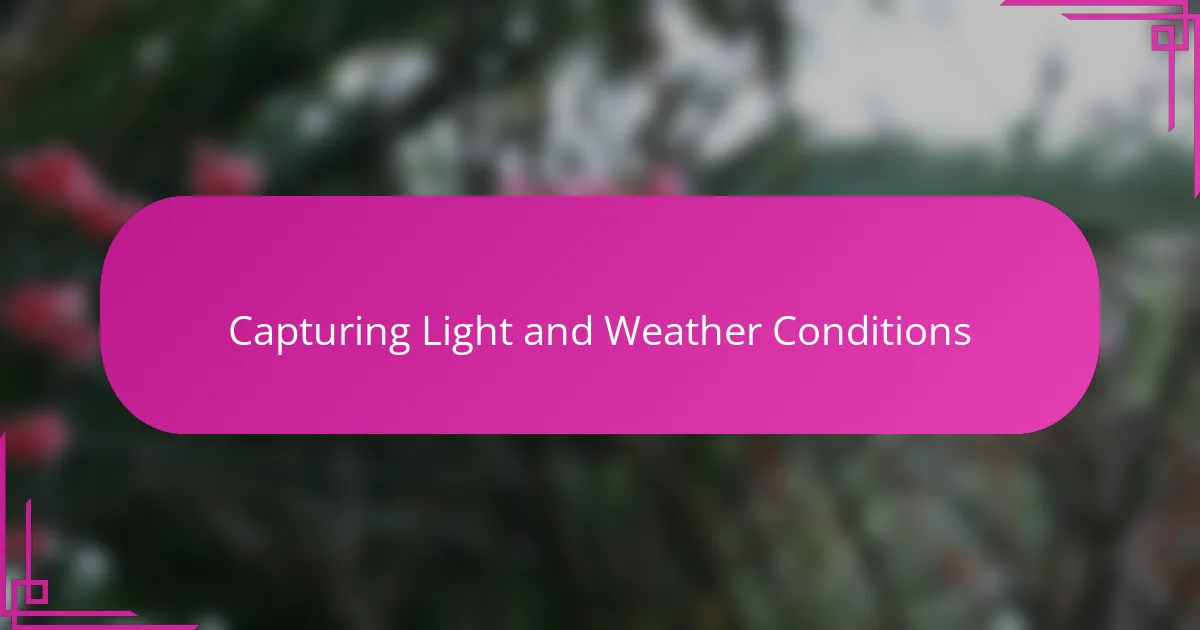 Capturing Light and Weather Conditions