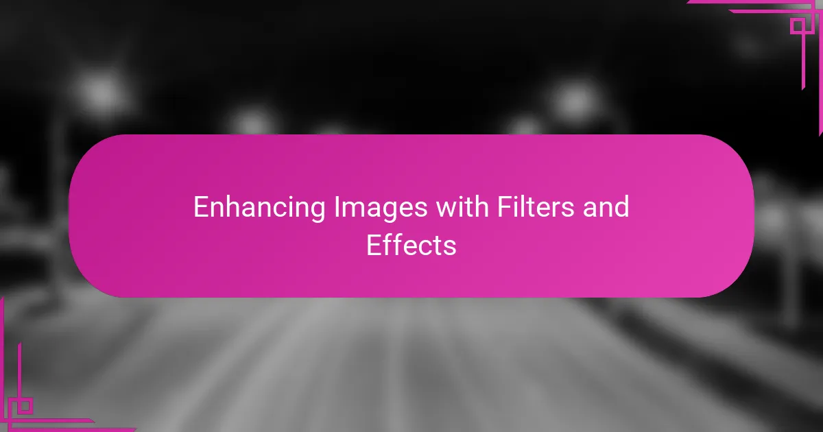 Enhancing Images with Filters and Effects