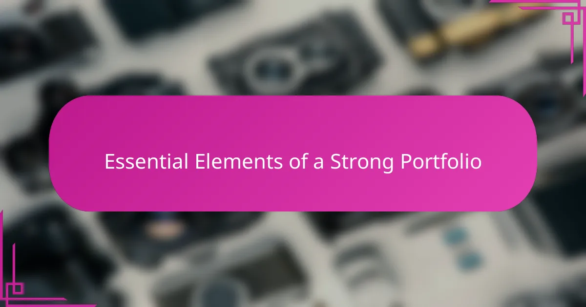 Essential Elements of a Strong Portfolio