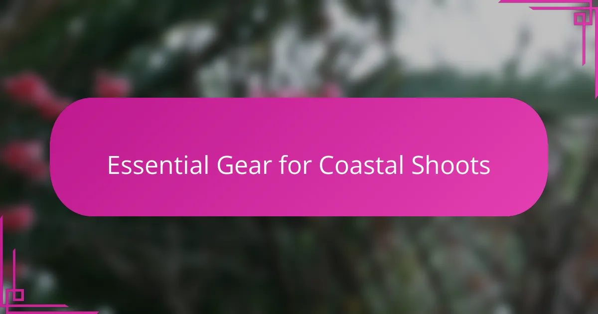 Essential Gear for Coastal Shoots