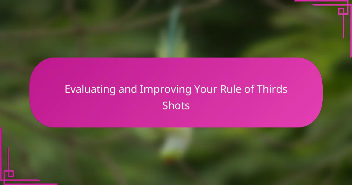 Evaluating and Improving Your Rule of Thirds Shots