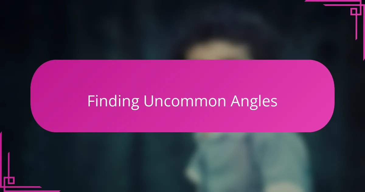 Finding Uncommon Angles