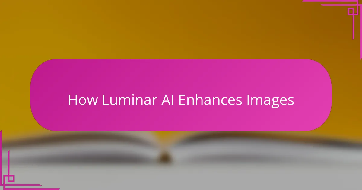 How Luminar AI Enhances Images