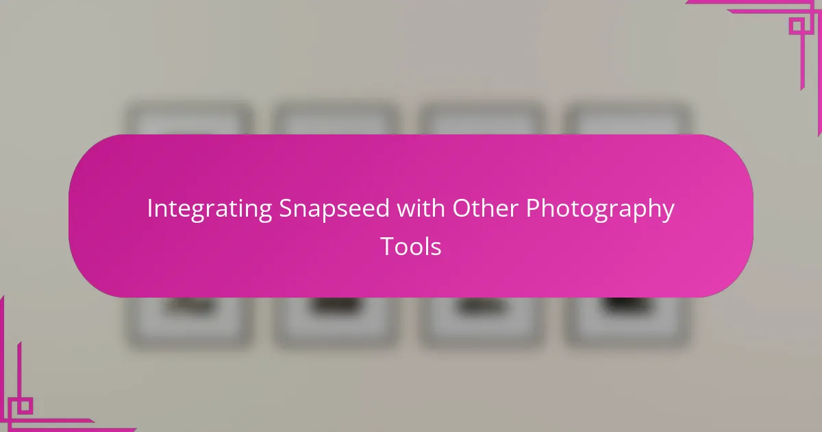 Integrating Snapseed with Other Photography Tools