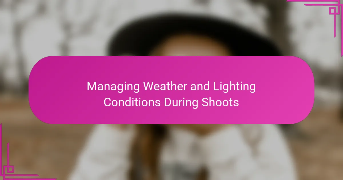 Managing Weather and Lighting Conditions During Shoots