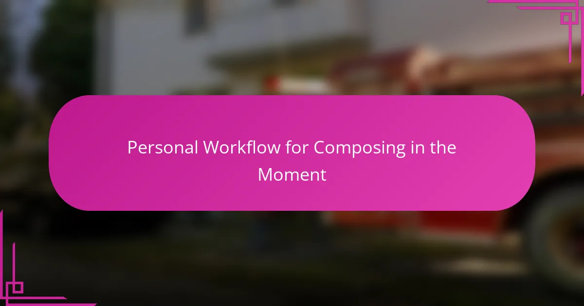 Personal Workflow for Composing in the Moment