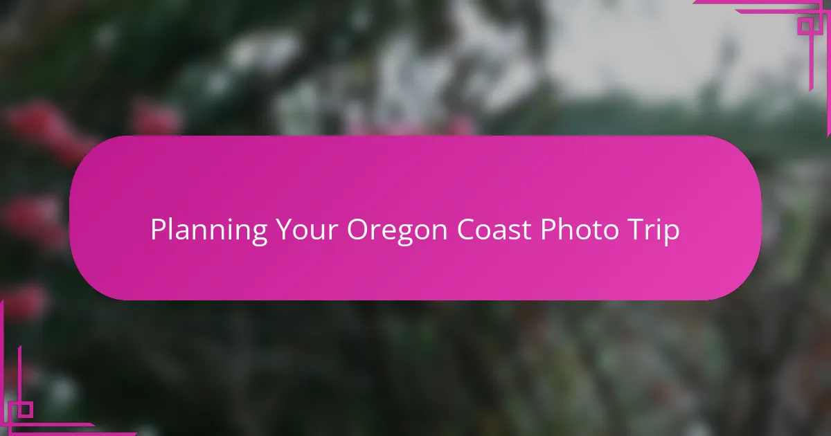 Planning Your Oregon Coast Photo Trip