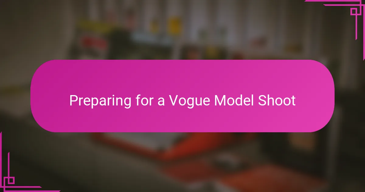 Preparing for a Vogue Model Shoot