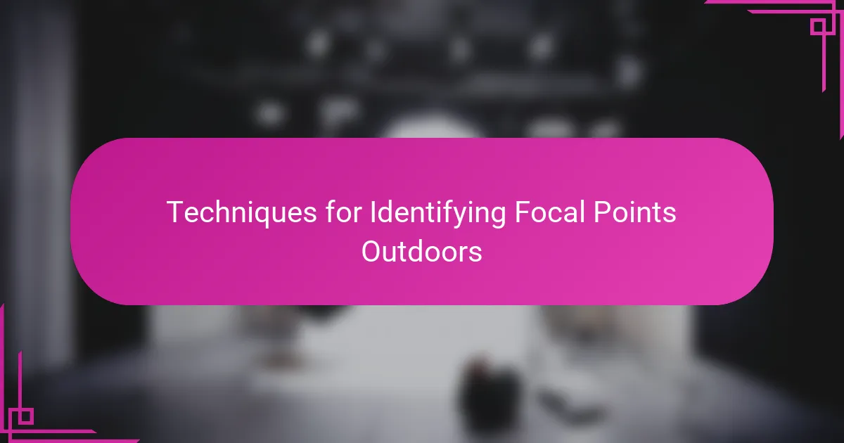 Techniques for Identifying Focal Points Outdoors