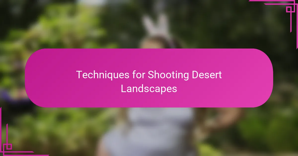Techniques for Shooting Desert Landscapes