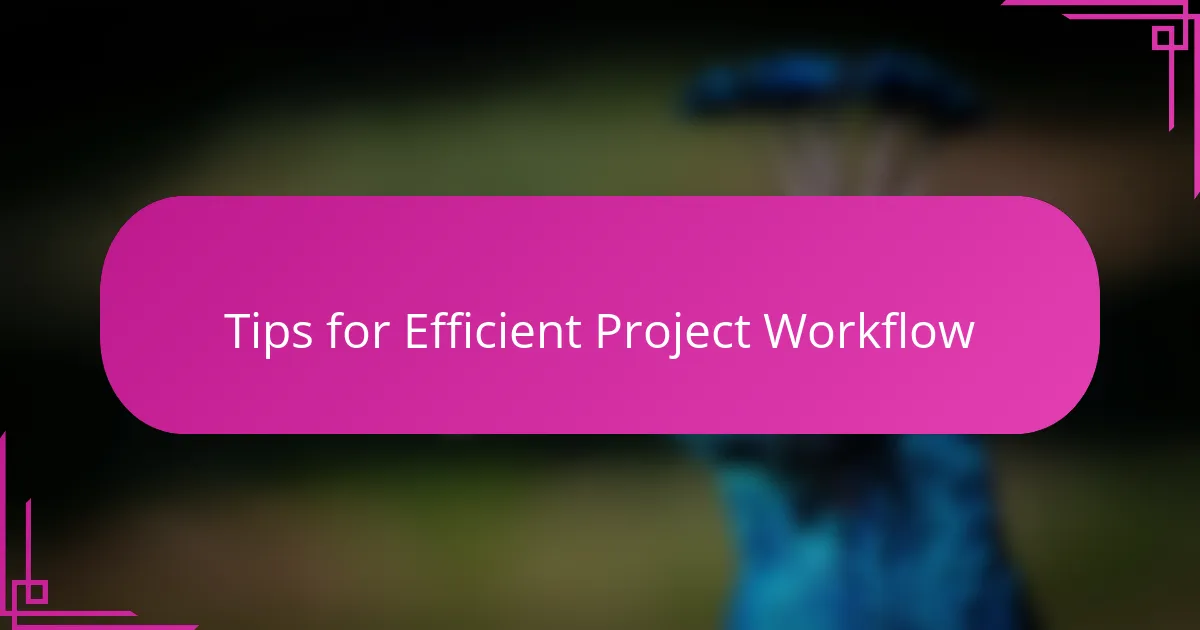 Tips for Efficient Project Workflow