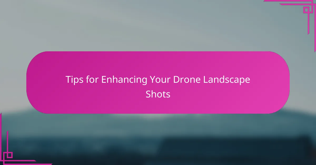 Tips for Enhancing Your Drone Landscape Shots