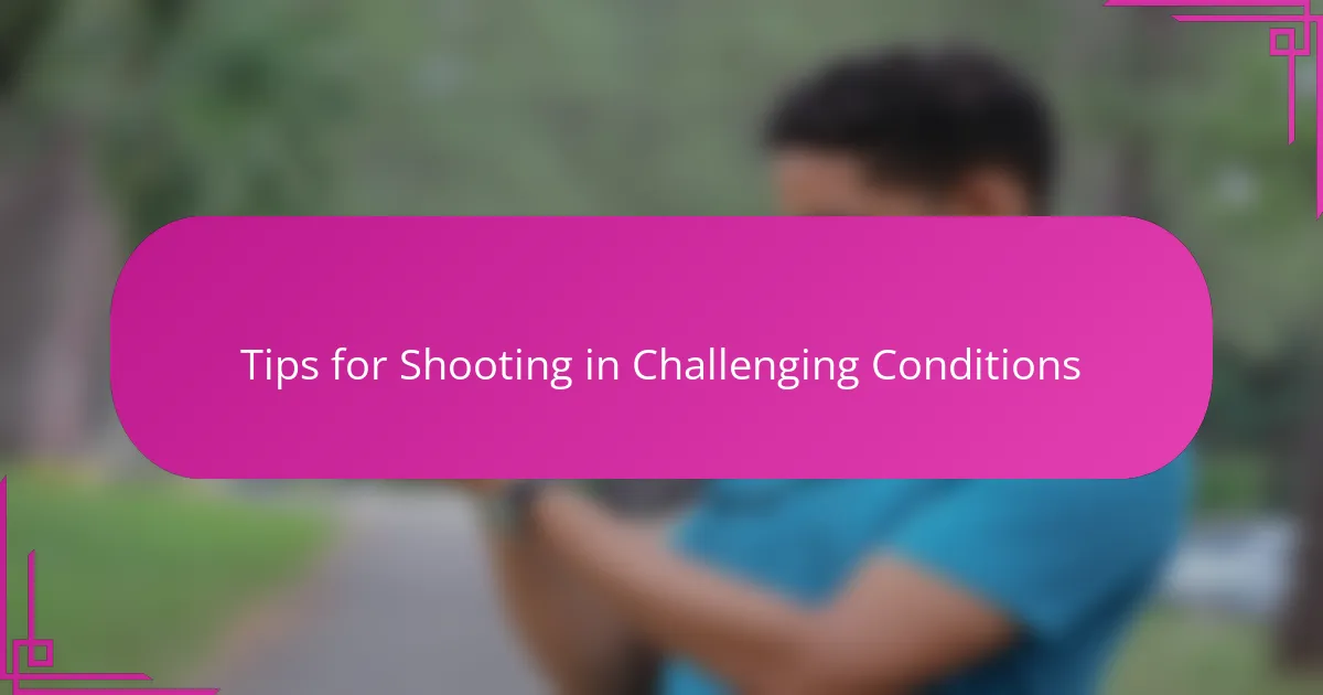 Tips for Shooting in Challenging Conditions