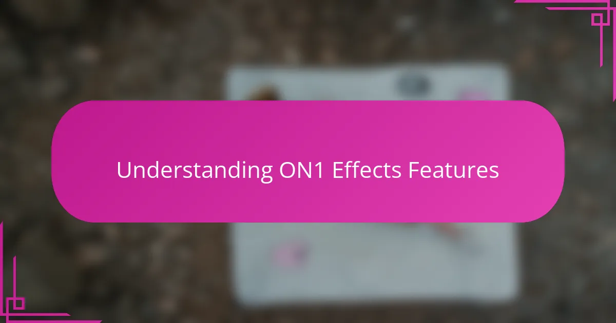 Understanding ON1 Effects Features